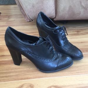 Black High Heel Oxfords